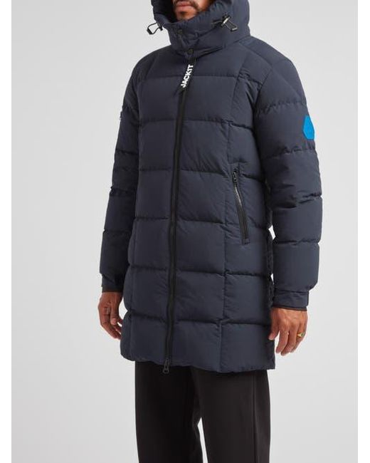 Jacket Blue Ez Hooded Boxed Puffer Coat for men