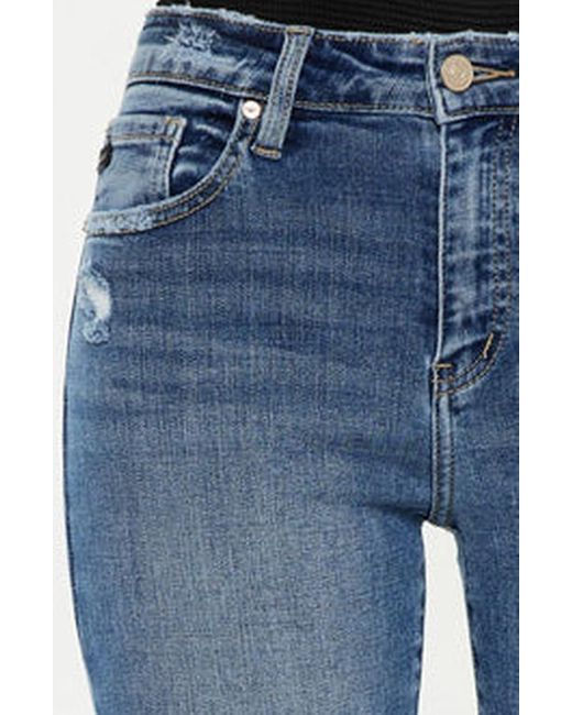 Kancan Blue Honey Essentials High Rise Cropped Bootcut Jeans