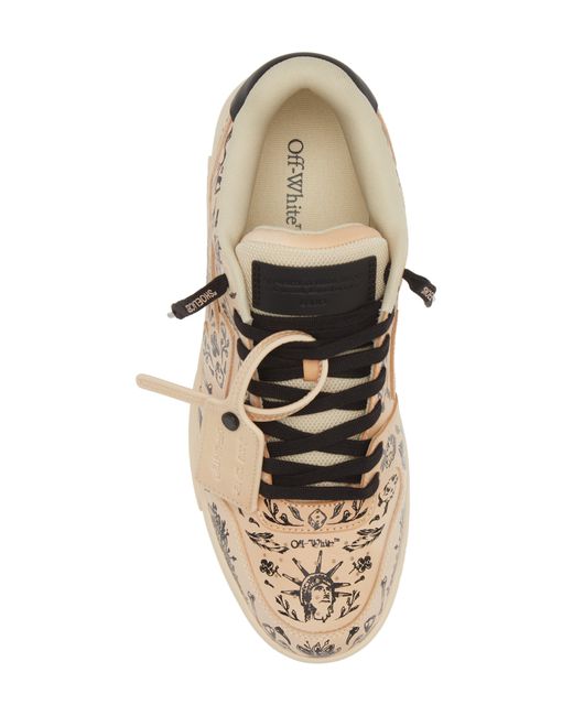 Off-White c/o Virgil Abloh Natural Out Of Office Leather Low Top Sneaker for men