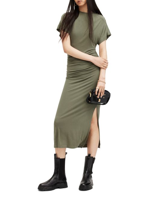 AllSaints Green Natalie Stretch Modal Maxi Dress