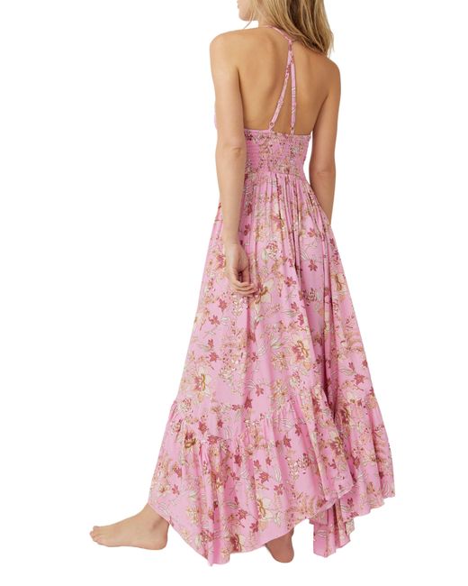 Free People Pink Heat Wave Floral Print High/low Dress