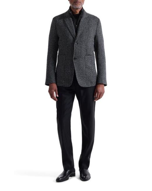 Bugatchi Gray Herringbone Jacket With Removable Bib for men
