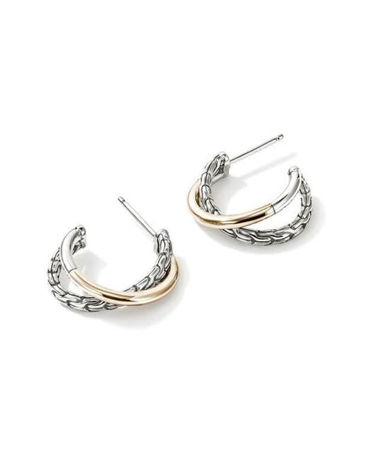 John Hardy White Jh Essentials Crossover Earrings, 20.5Mm