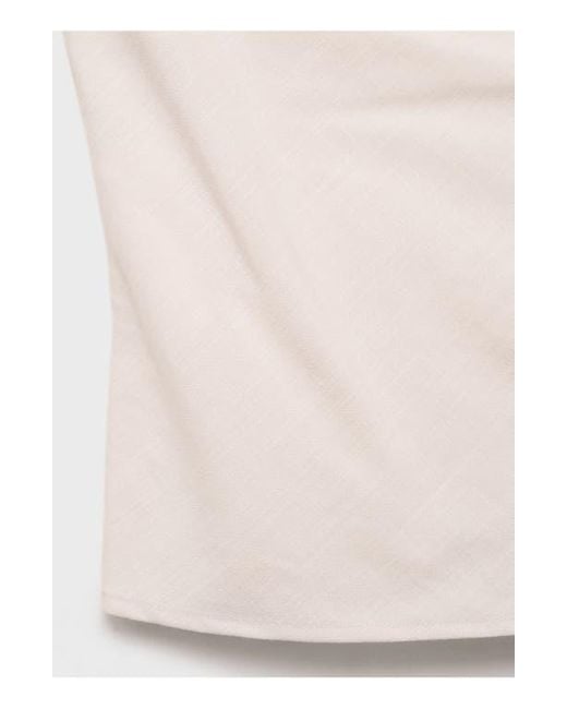 Mango White Asymmetric Drape Crop Top