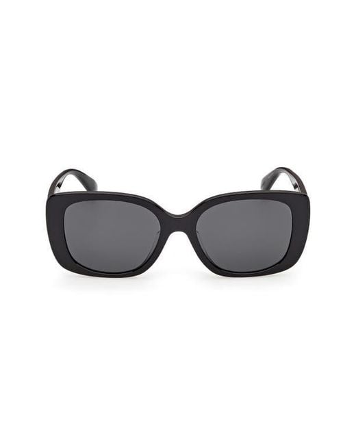 Max Mara Black 55Mm Rectangular Sunglasses