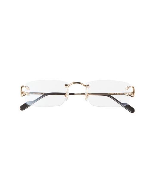 Cartier Metallic 56Mm Rimless Rectangular Reading Glasses for men