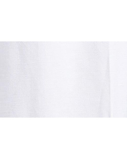 Anne Klein White Linen Blend Drawstring Pants
