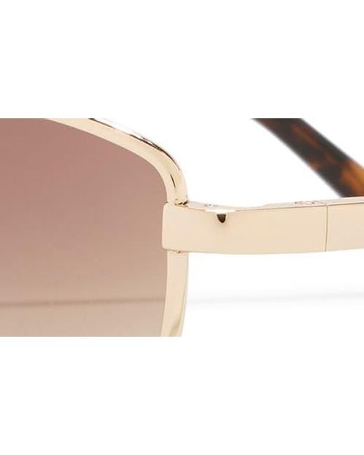 Quay Brown Text Me 58Mm Gradient Square Sunglasses