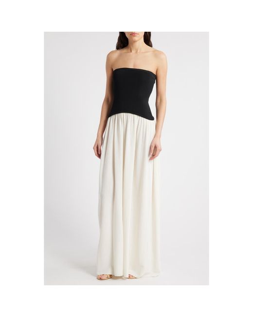 Solid & Striped White Soglio Strapless Maxi Dress