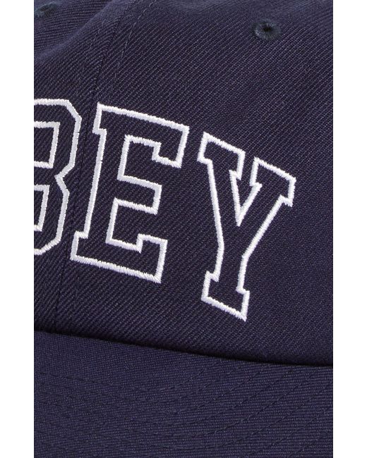 Obey Blue Academy Twill Baseball Cap for men