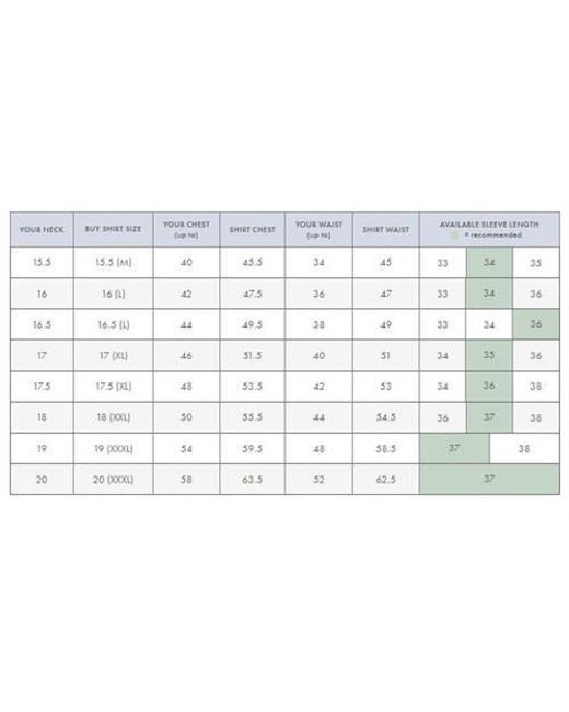 charles tyrwhitt dress shirt size chart Our Shirt Fits