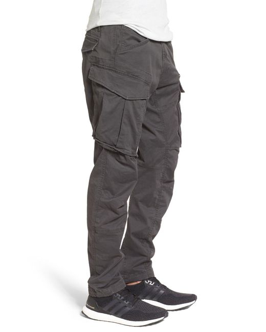 G-Star RAW Black Rovik Tapered Fit Cargo Pants for men