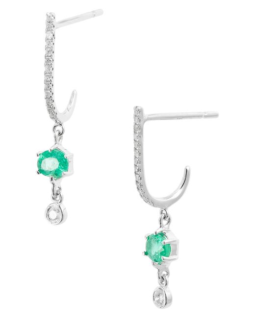 Meira T White Emerald & Diamond Earrings