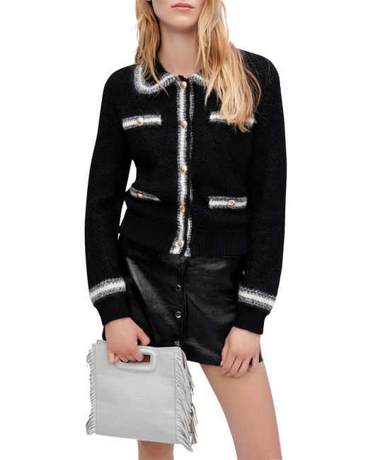 Maje Moopy Cardigan Sweater In Black At Nordstrom Rack | Lyst