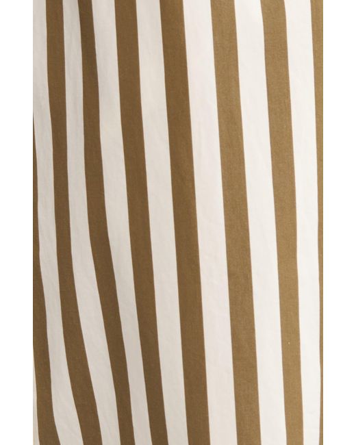 Nordstrom Natural Stripe Two Pocket Long Sleeve Shirtdress