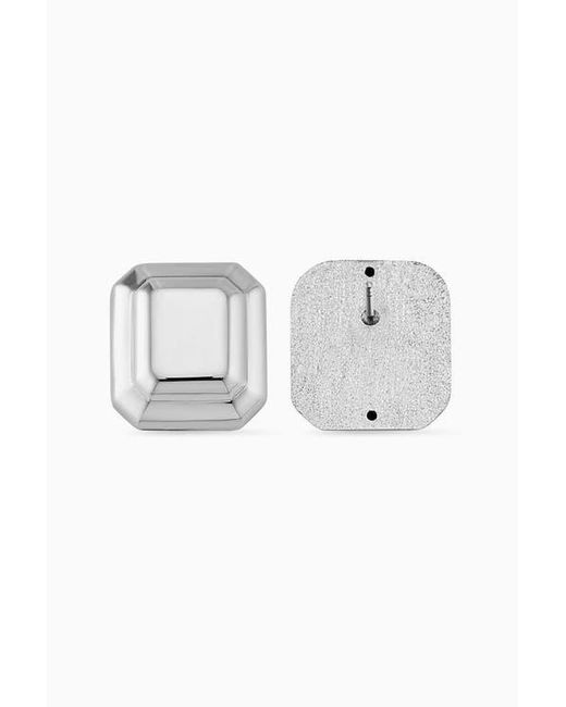 Oradina White Sterling Cufflink Button Studs