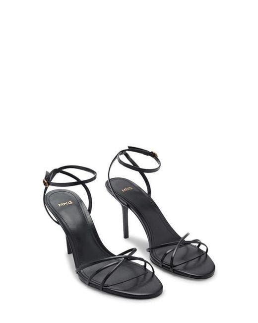 Mango Black Ankle Strap Sandal
