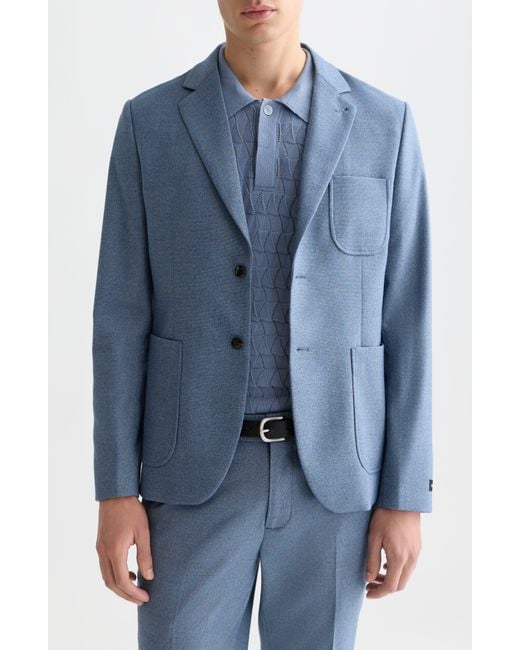 Scotch & Soda Blue Structured Regular Fit Blazer for men