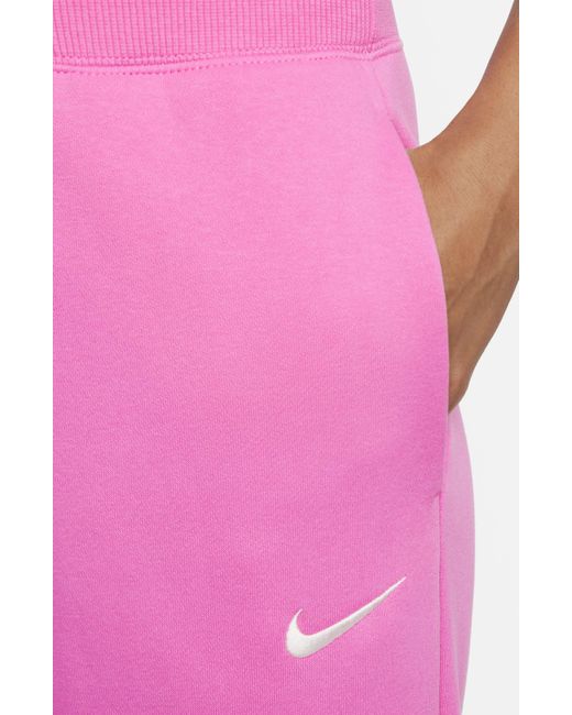 Nike Pink Sportswear Phoenix High Waist Wide Leg Sweatpants