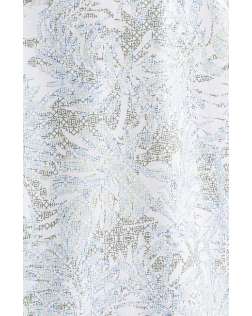 Bugatchi Blue Miles Ooohcotton Abstract Print Short Sleeve Button-Up Shirt for men