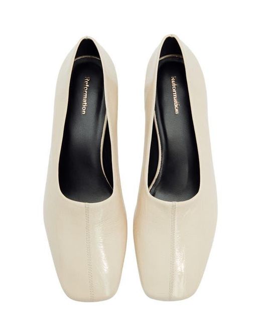 Reformation White Inez Square Toe Pump