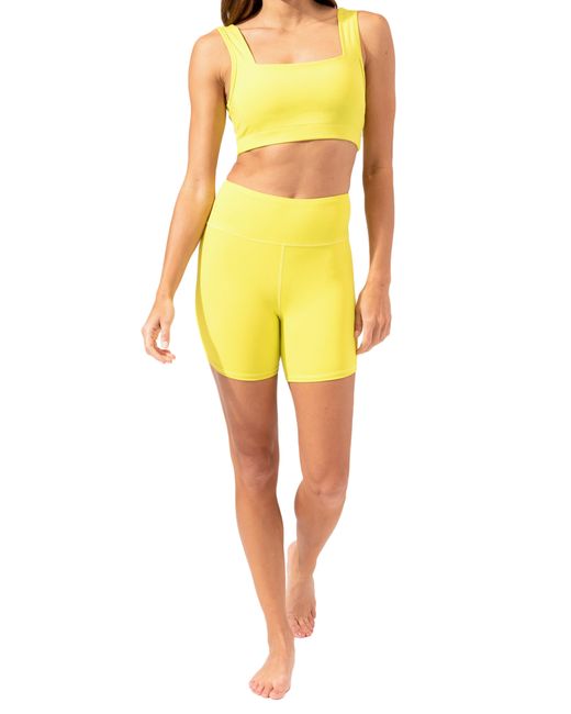Threads For Thought Yellow Amorette Square Neck Sports Bra
