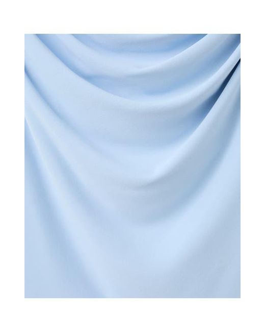 Mango Blue Drape Detail Open Back Top