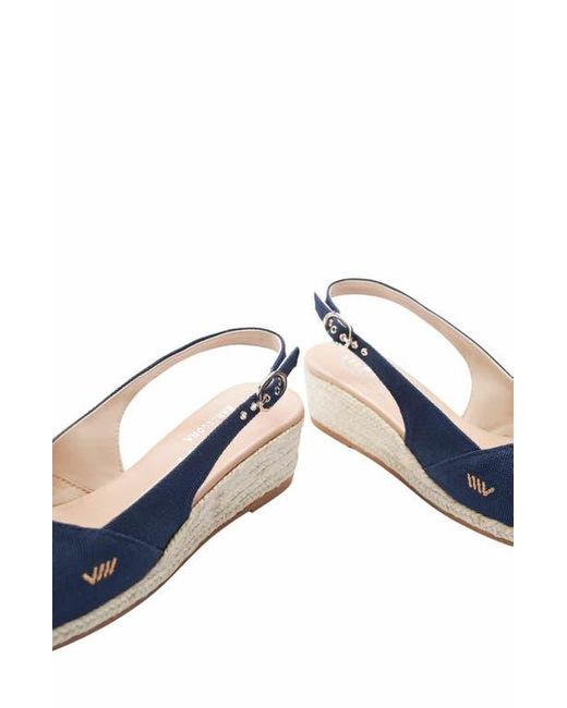 VISCATA Blue Premia Canvas Espadrille Wedges