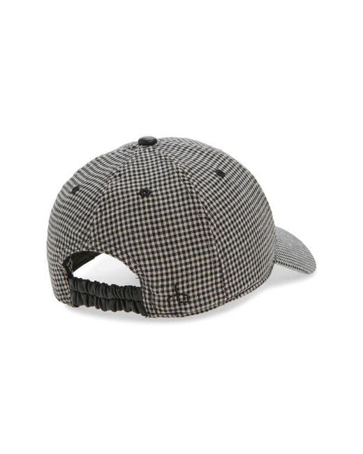 Rag & Bone Gray Harlow Gingham Baseball Cap