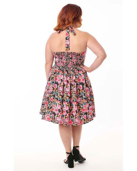 Smak Parlour Red Plus Size Sweetheart Halter Flare Dress