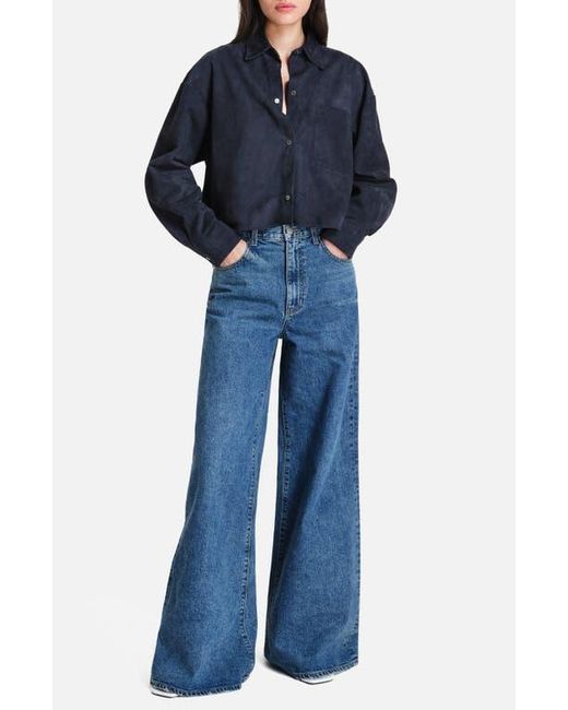 Twp Blue Little Big Joe Suede Snap-Up Shirt