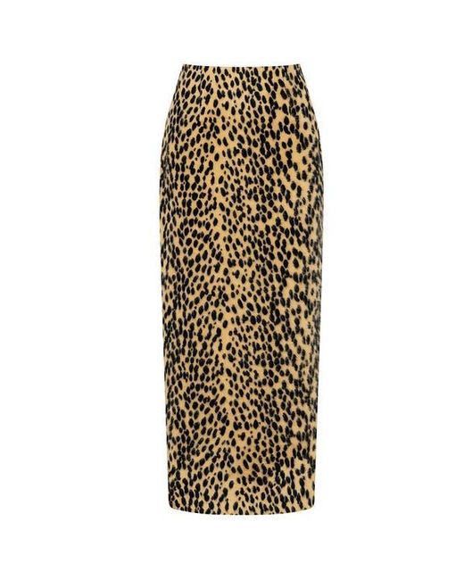 Nocturne Leopard Print Pencil Skirt in Metallic Lyst
