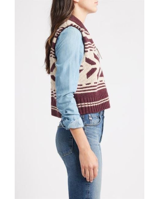 Pendleton Blue Shetland Collection Wool Zip Vest