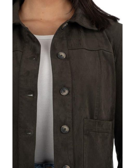 Kut From The Kloth Black Maddie Faux Suede Trucker Jacket