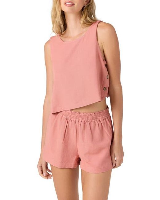 O'neill Sportswear Pink Sanders Side Button Crop Tank