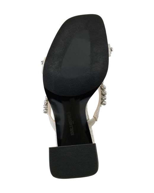 Karl Lagerfeld White Rayan Slip-on Double-band Slide Sandals