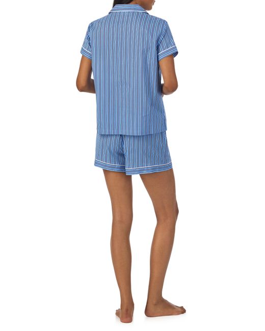 Lauren by Ralph Lauren Blue Print Cotton Blend Short Pajamas