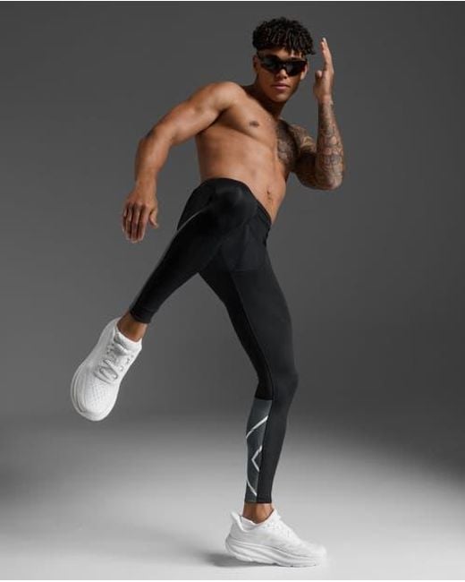 2xu Black Light Speed React Comp Tights for men