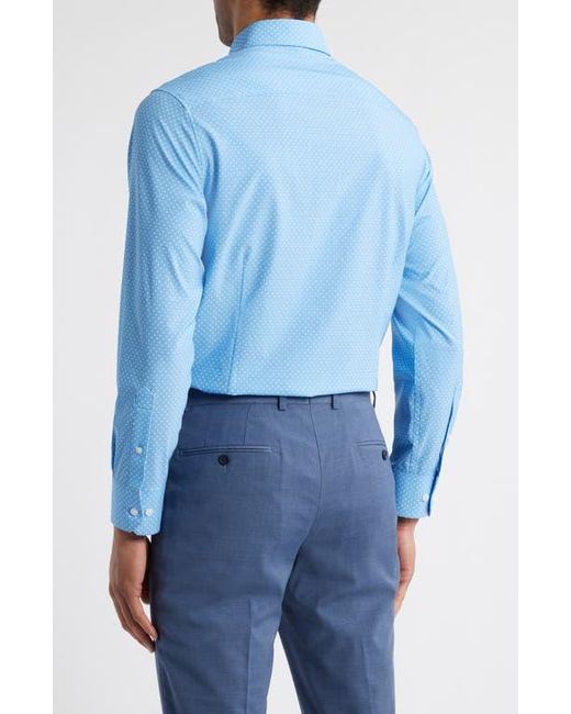 Mizzen+Main Blue Leeward Trim Fit Neat Star Print Stretch Button-Up Shirt for men