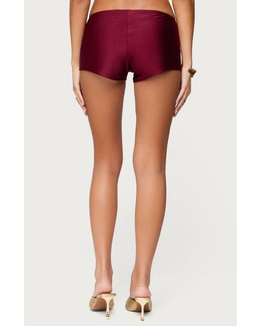 Edikted Red Mckenzie Microshorts