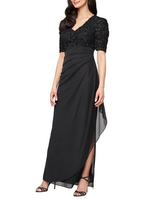 Alex Evenings Petite Empire Waist Dress in Black | Lyst Alex Evenings Petite Empire Waist Dress in Black | Lyst