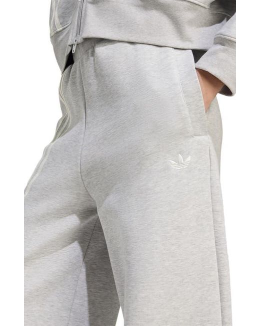 Adidas Gray Off Placed 3-Stripes Wide Leg Sweatpants