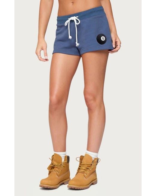 Edikted Blue Nelson Billiard Drawstring Shorts