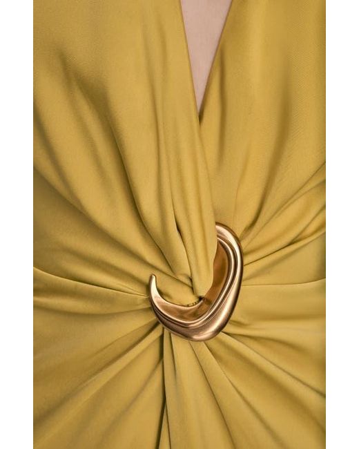 Donna Karan Yellow Twisted Sleeveless Gown