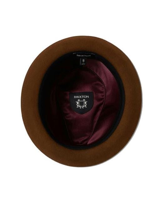 Brixton Brown Gain Wool Fedora for men