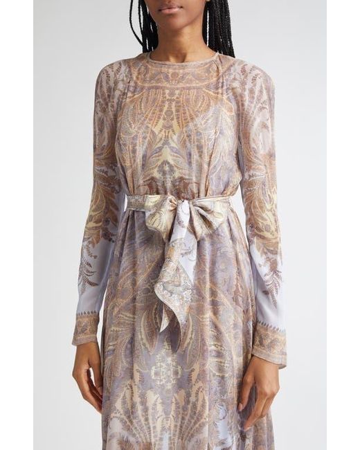 Zimmermann White Hypnotic Paisley Long Sleeve Belted Maxi Dress