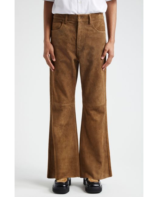 Marni Brown Suede Flare Leg Pants for men