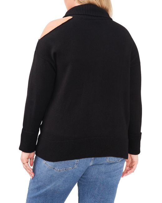 1.STATE Black Cutout Turtleneck Sweater