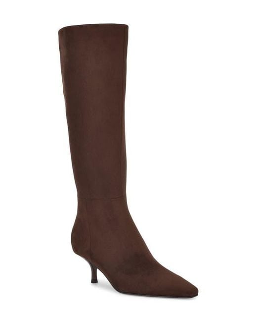Nine West Brown Havier Knee High Kitten Heel Boot