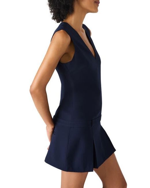 Steve Madden Blue Henley Box Pleat Minidress